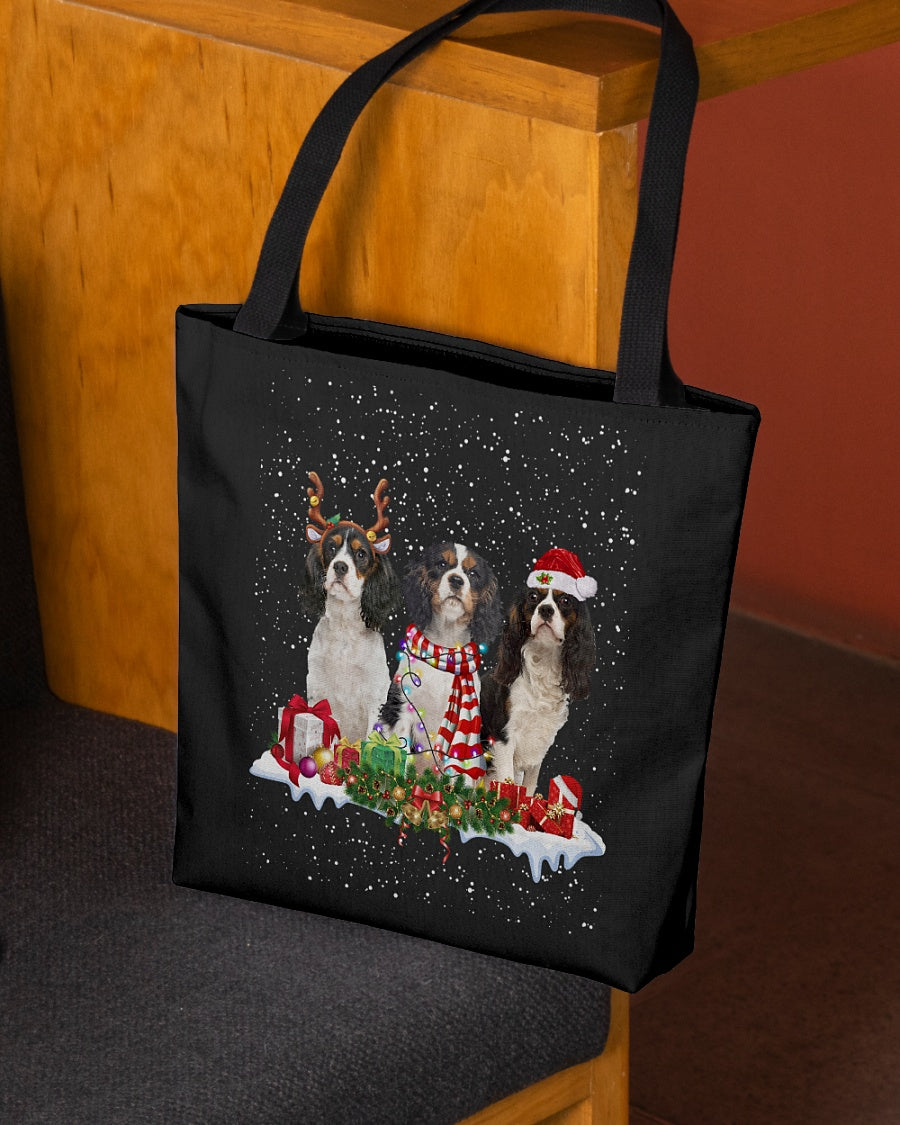 Christmas Buddies-Cavalier King Charles Spaniel 3-Cloth Tote Bag