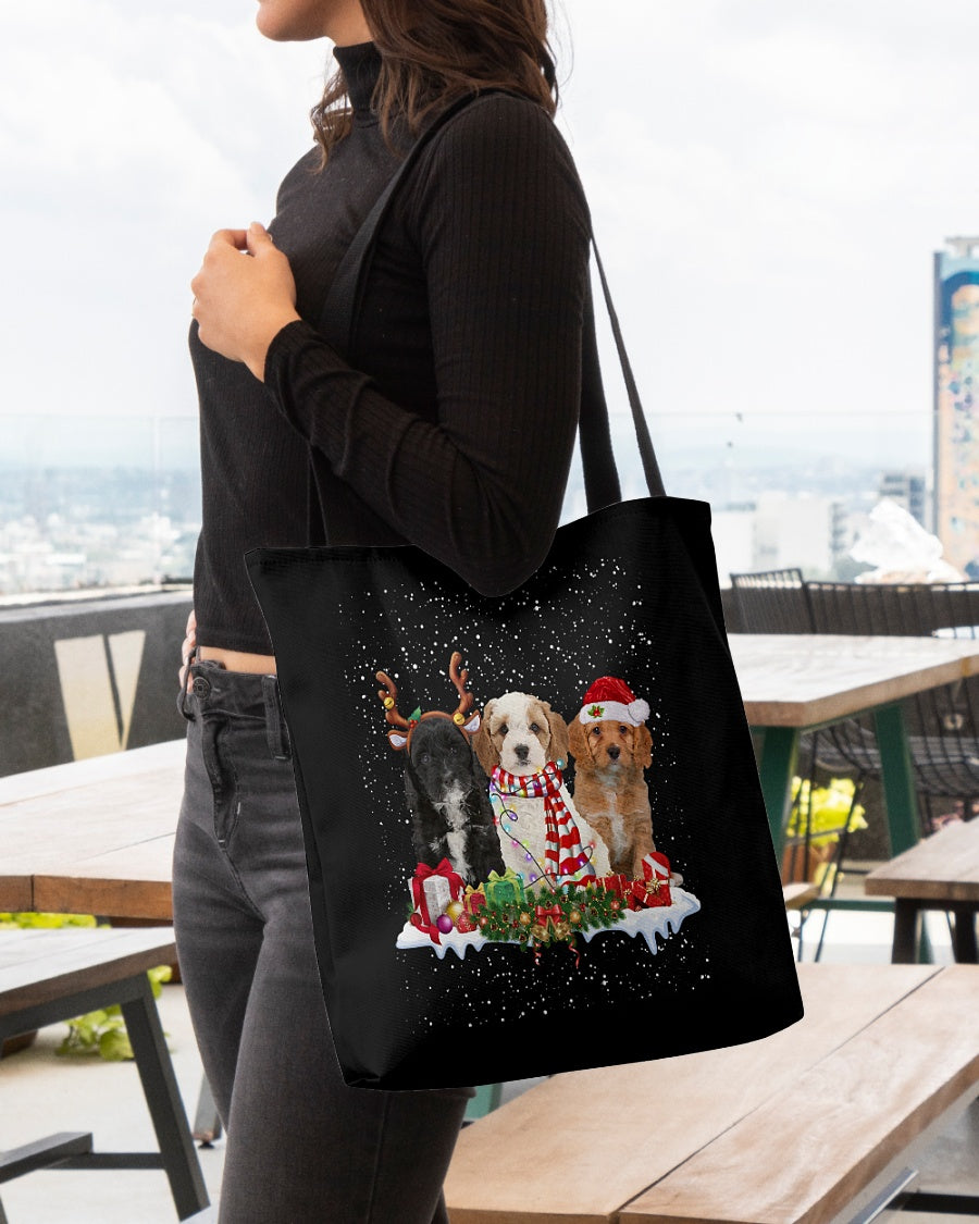 Christmas Buddies-Cavapoo-Cloth Tote Bag