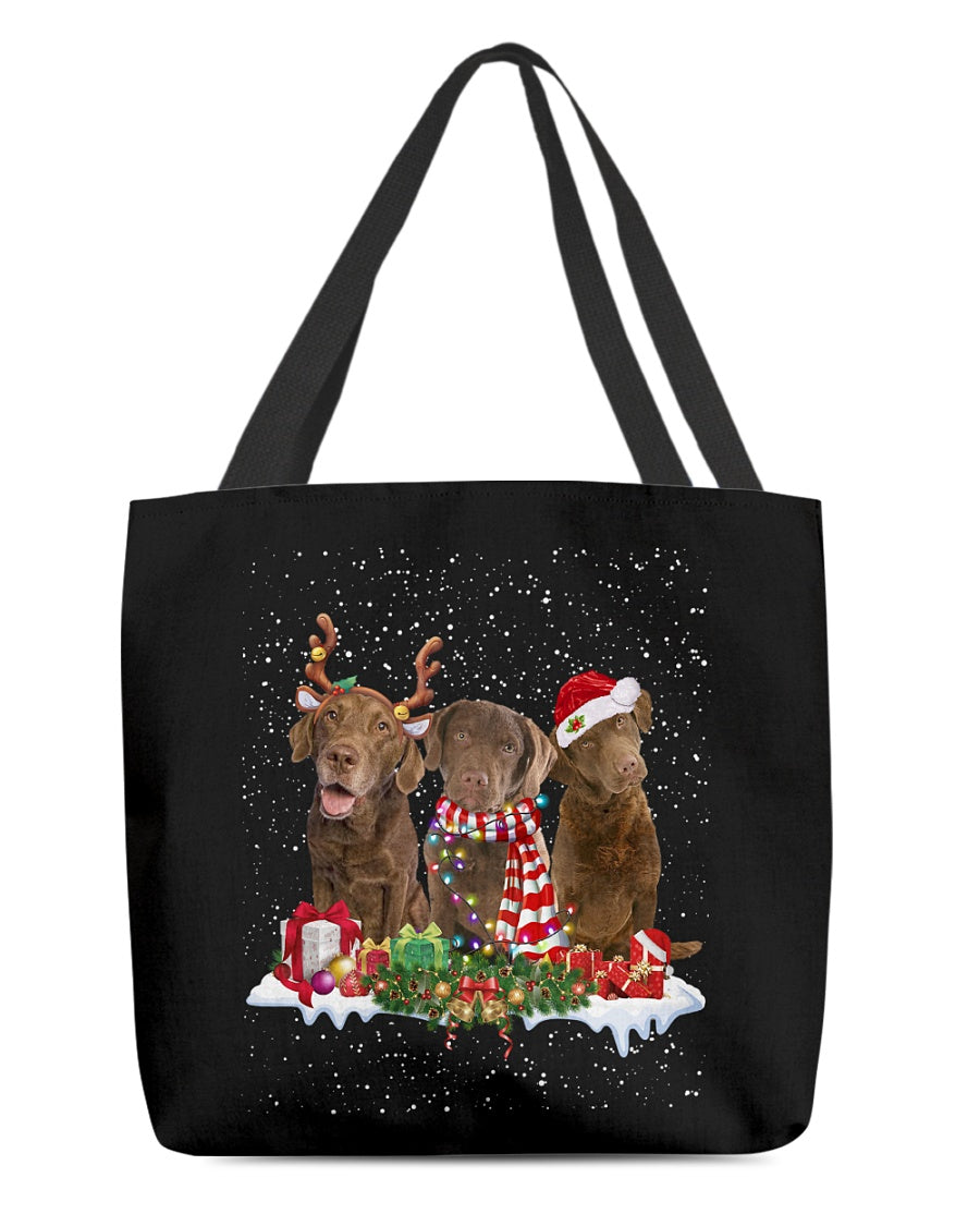 Christmas Buddies-Chesapeake Bay Retriever-Cloth Tote Bag