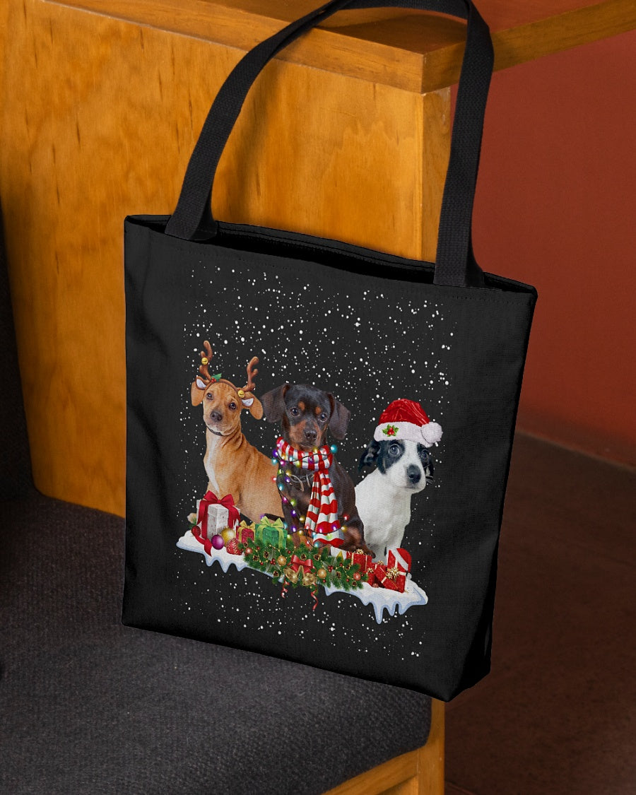 Christmas Buddies-Chiweenie-Cloth Tote Bag