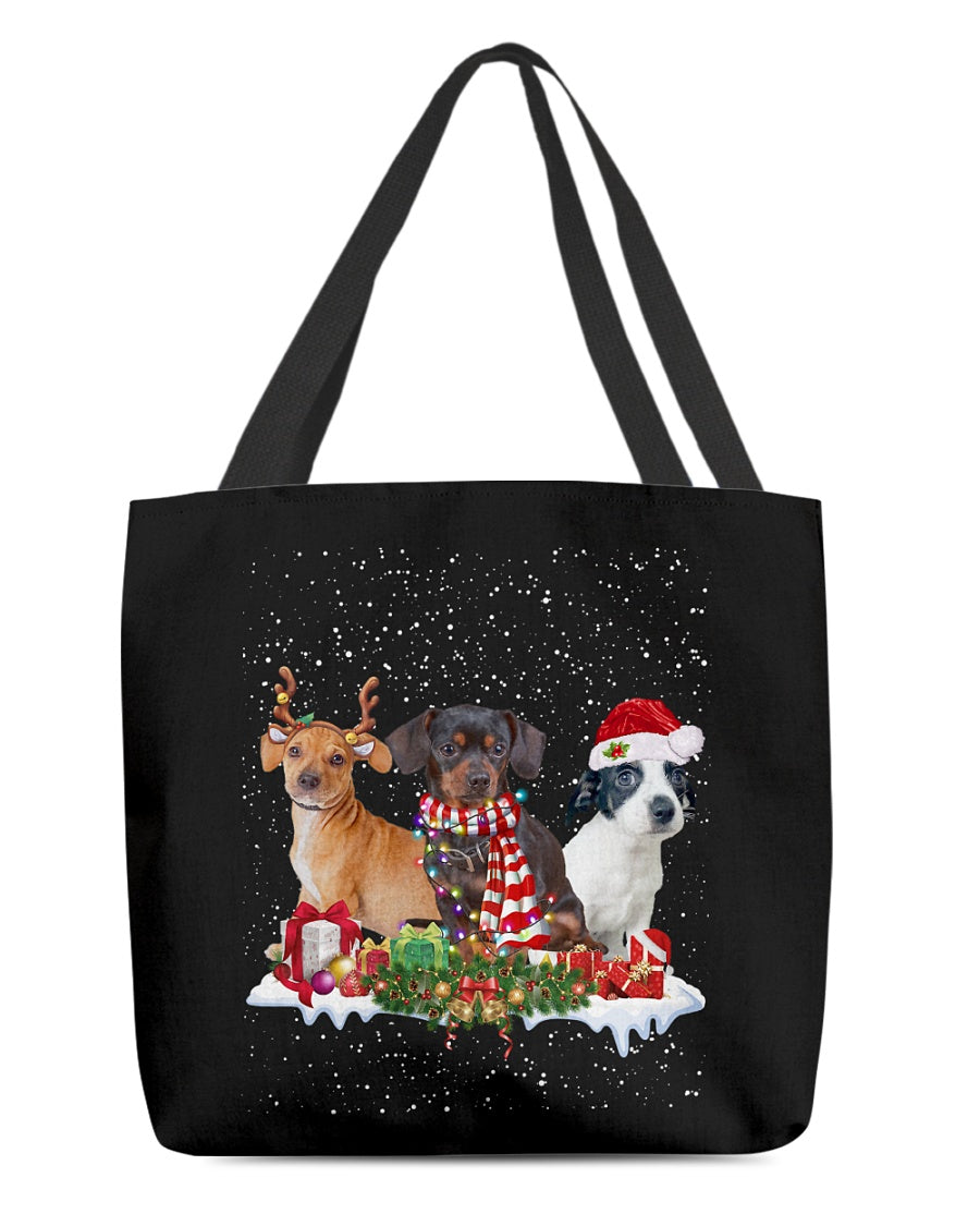 Christmas Buddies-Chiweenie-Cloth Tote Bag