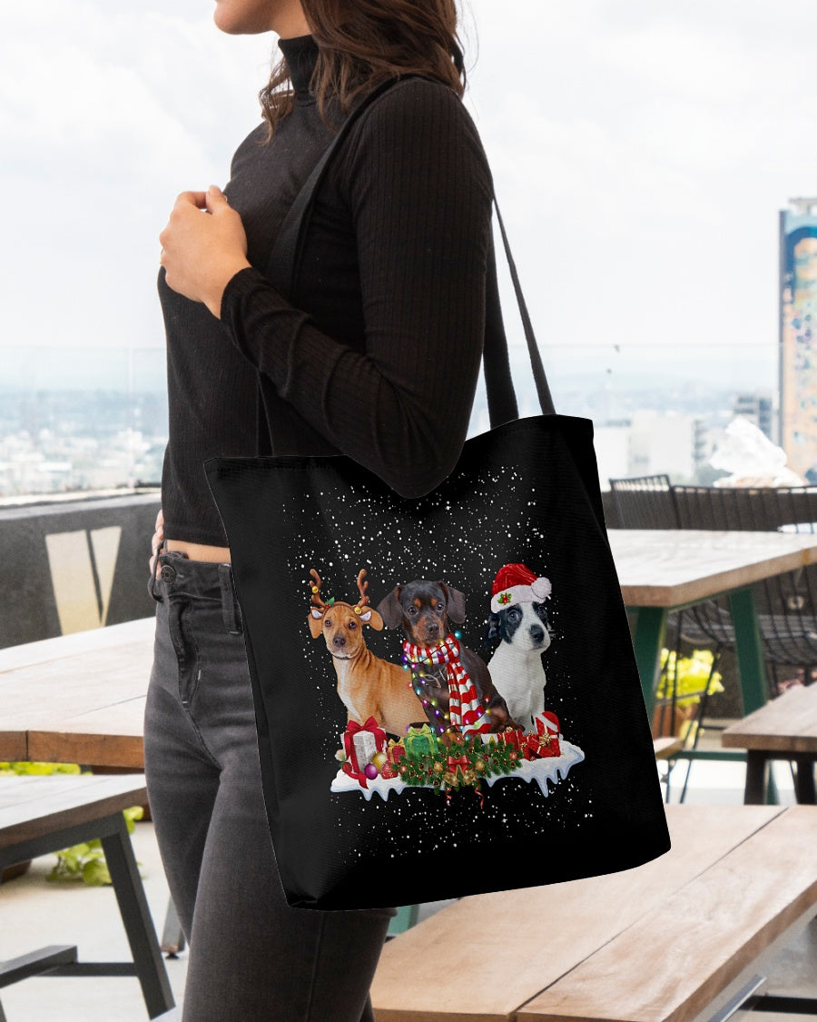 Christmas Buddies-Chiweenie-Cloth Tote Bag
