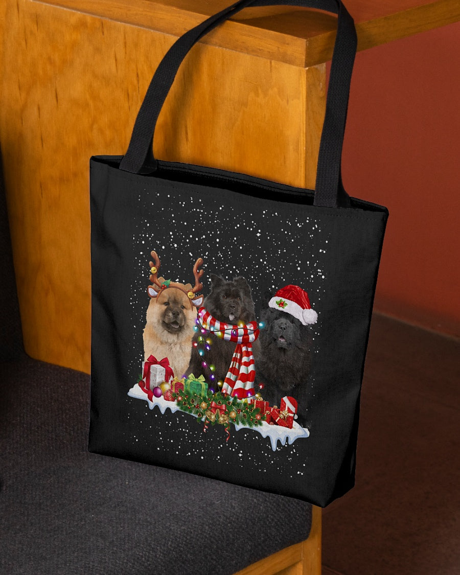 Christmas Buddies-Chow Chow-Cloth Tote Bag