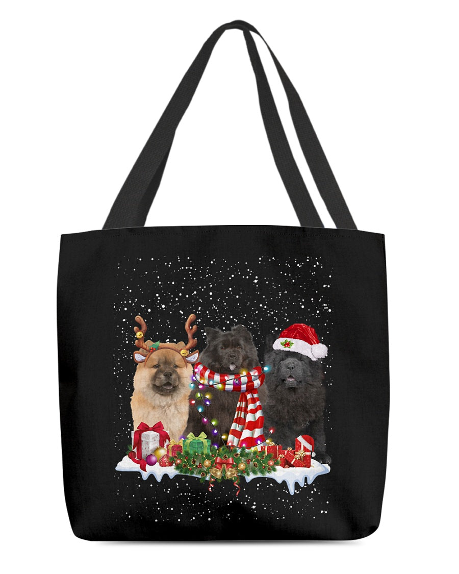 Christmas Buddies-Chow Chow-Cloth Tote Bag
