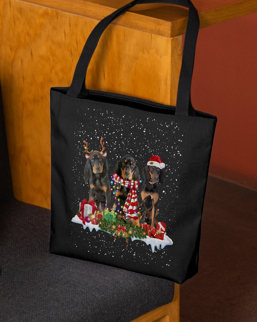 Christmas Buddies-Coonhound-Cloth Tote Bag