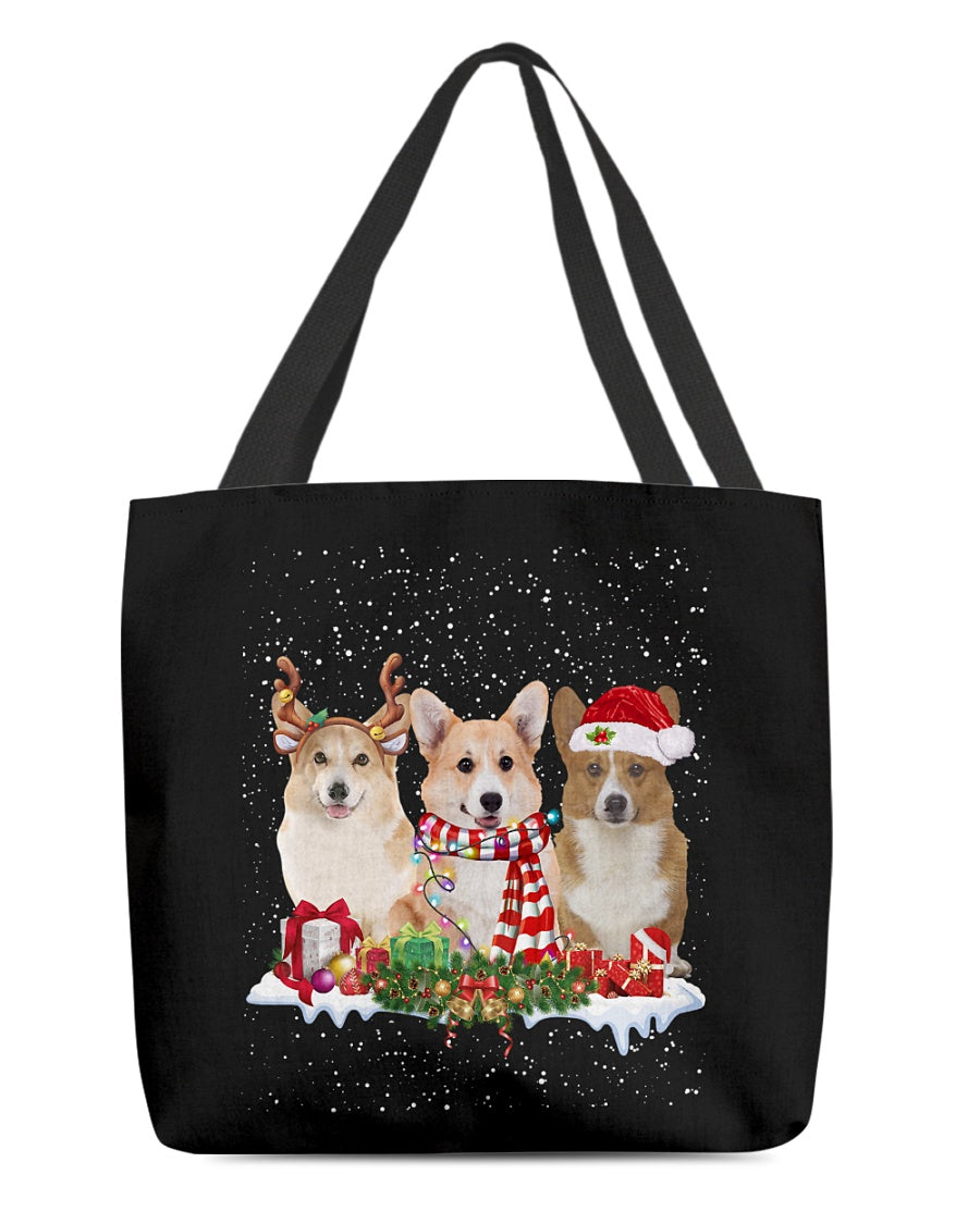 Christmas Buddies-Corgi-Cloth Tote Bag