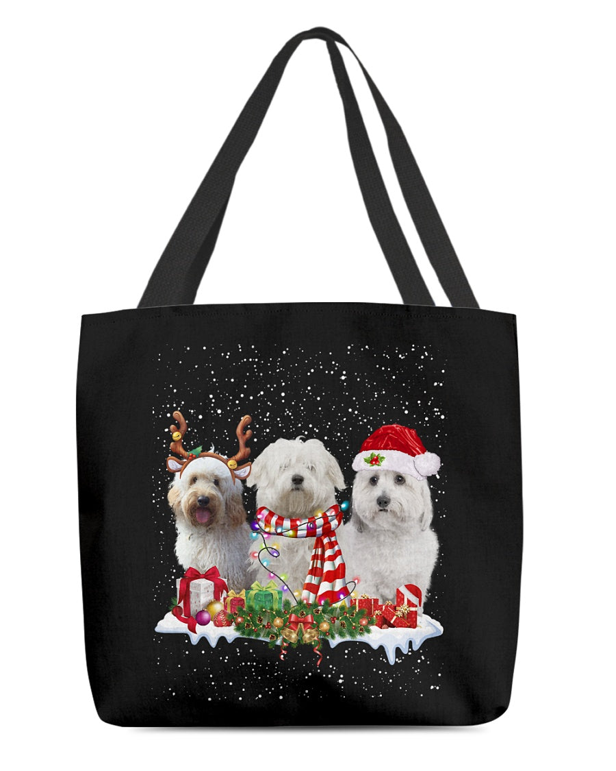 Christmas Buddies-Coton De Tulear-Cloth Tote Bag