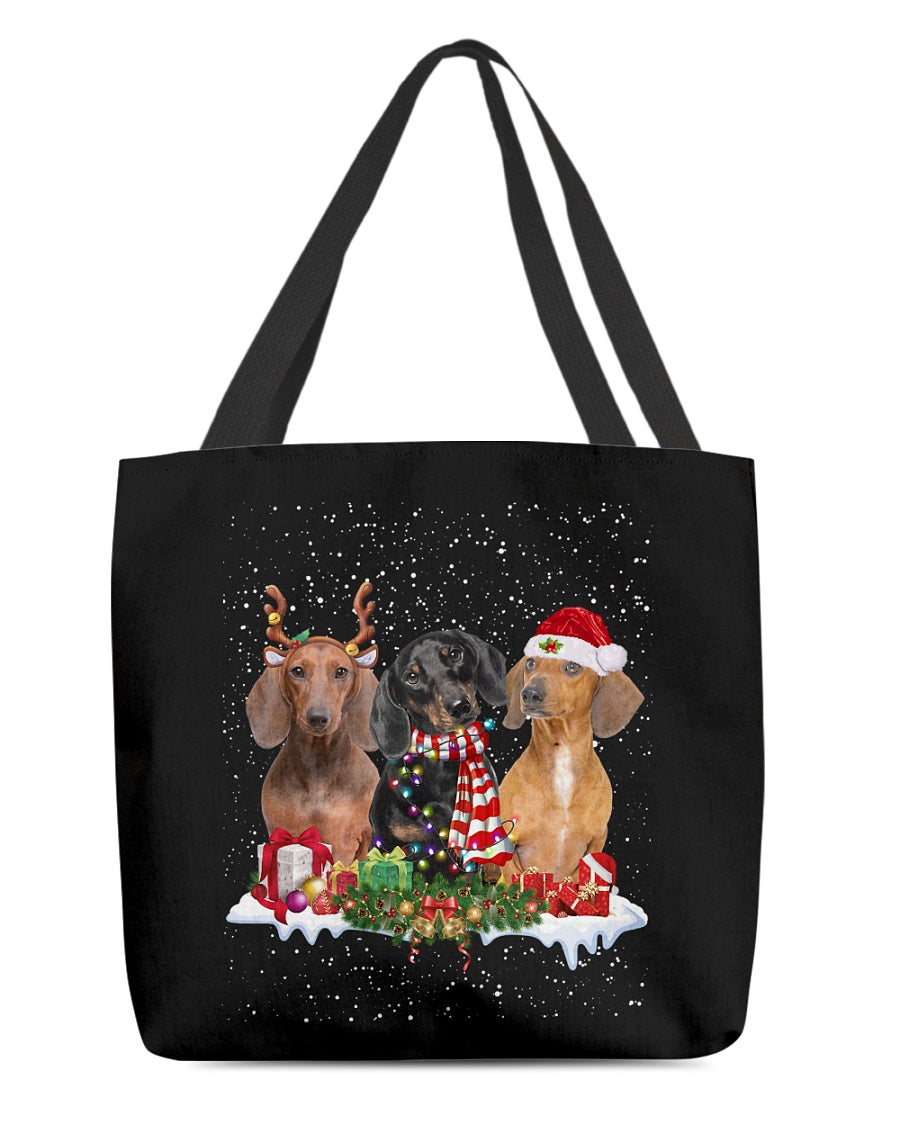 Christmas Buddies-Dachshund-Cloth Tote Bag