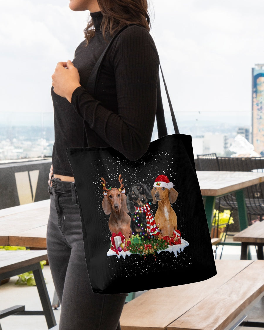 Christmas Buddies-Dachshund-Cloth Tote Bag