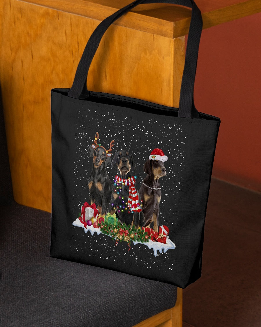 Christmas Buddies-Dobermann-Cloth Tote Bag