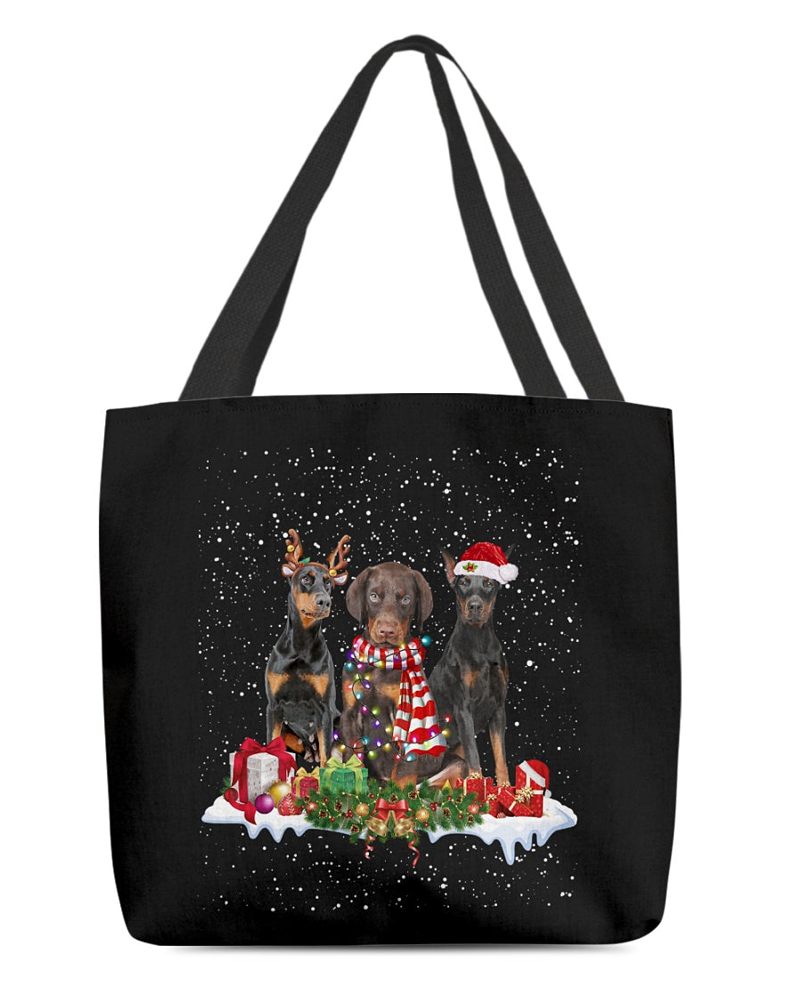 Christmas Buddies-Dobermann-Cloth Tote Bag