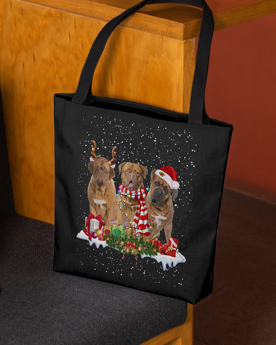 Christmas Buddies-Dogue de Bordeaux-Cloth Tote Bag
