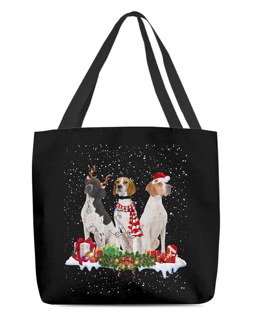 Christmas Buddies-English Pointer-Cloth Tote Bag