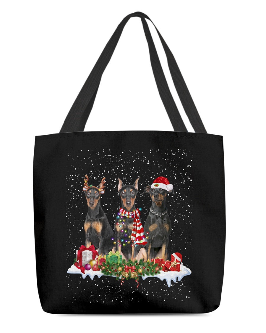 Christmas Buddies-German Pinscher-Cloth Tote Bag