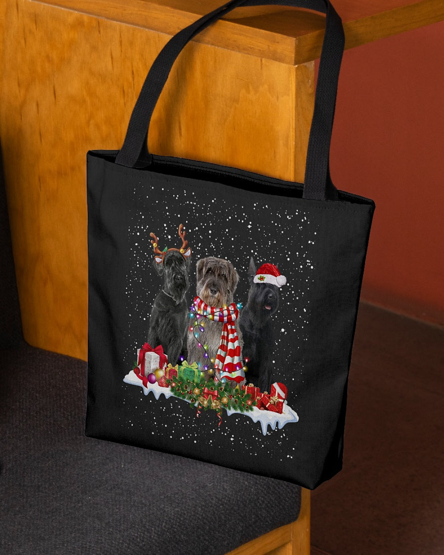 Christmas Buddies-Giant Schnauzer-Cloth Tote Bag