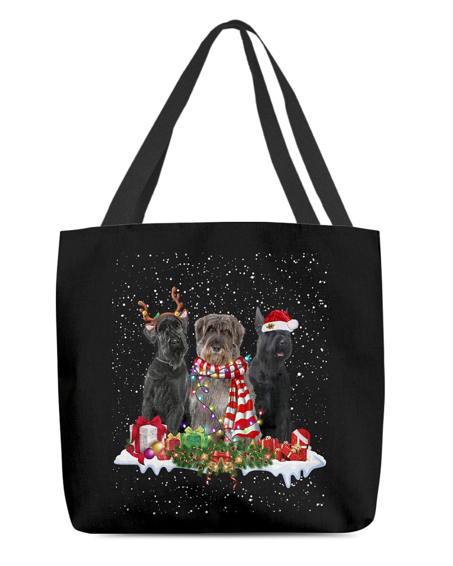Christmas Buddies-Giant Schnauzer-Cloth Tote Bag
