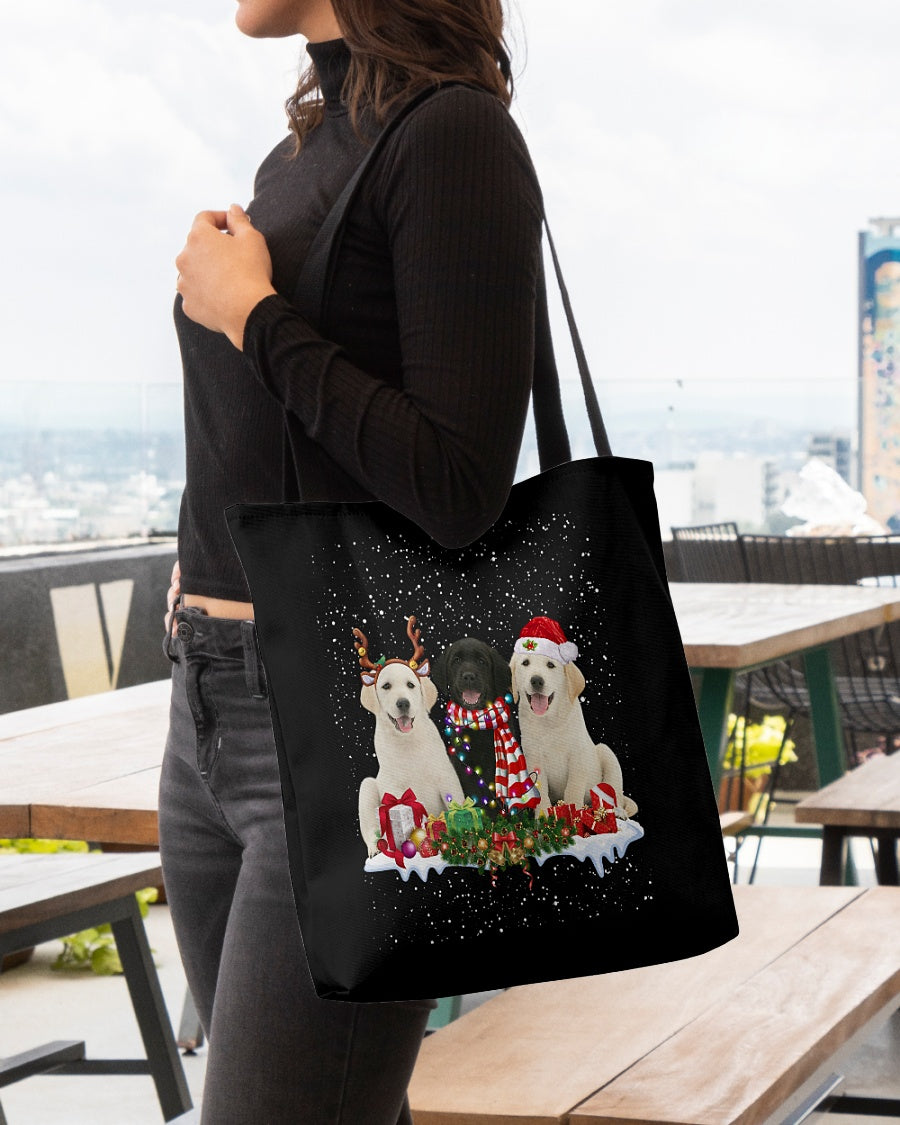 Christmas Buddies-Goldador-Cloth Tote Bag