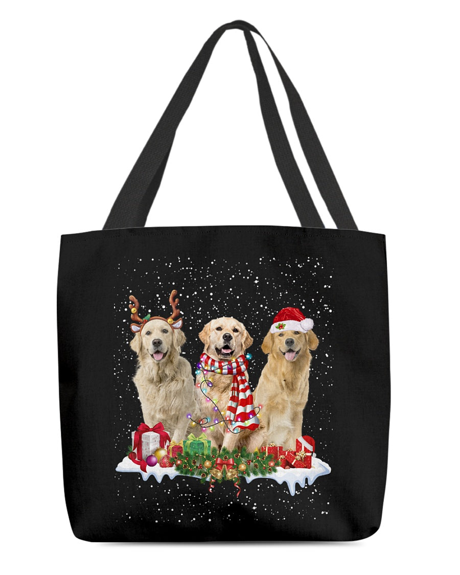 Christmas Buddies-Golden Retriever 1-Cloth Tote Bag