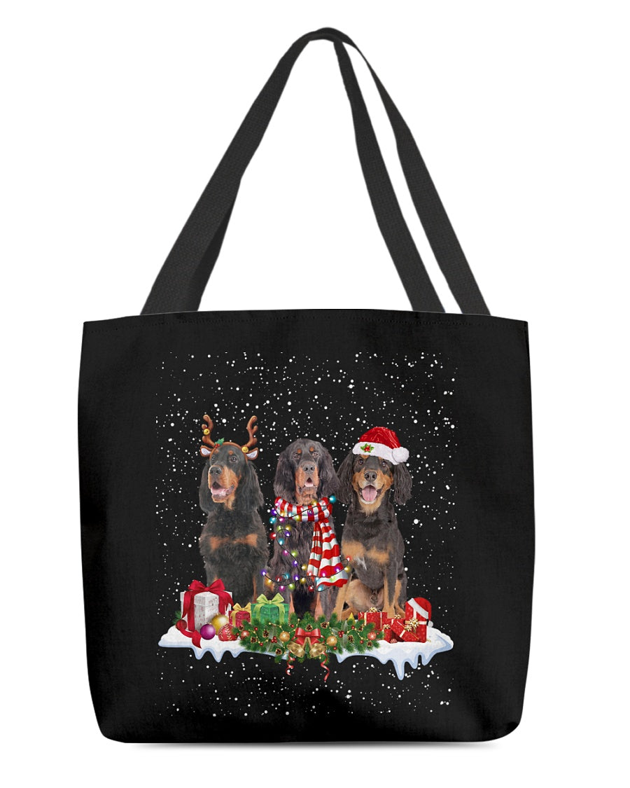 Christmas Buddies-Gordon Setter-Cloth Tote Bag