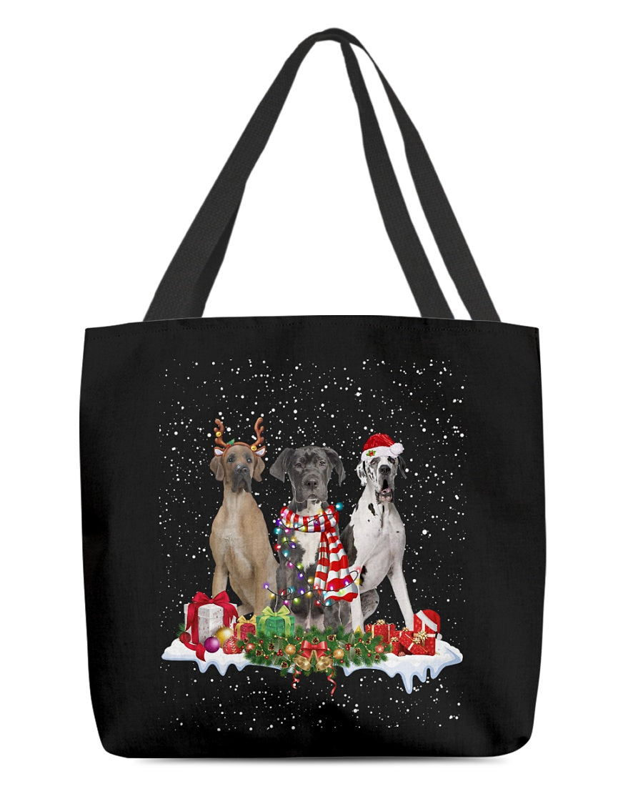 Christmas Buddies-Great Dane-Cloth Tote Bag