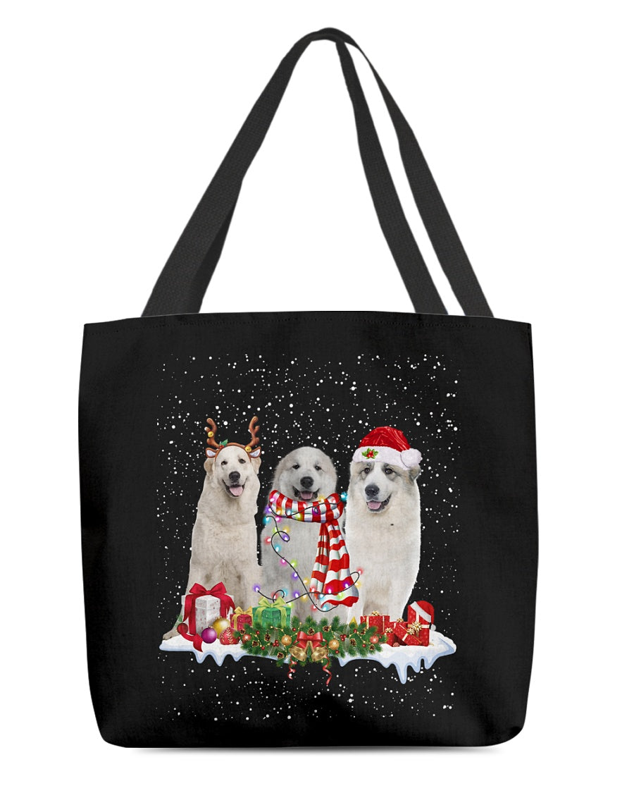Christmas Buddies-Great Pyrenees-Cloth Tote Bag