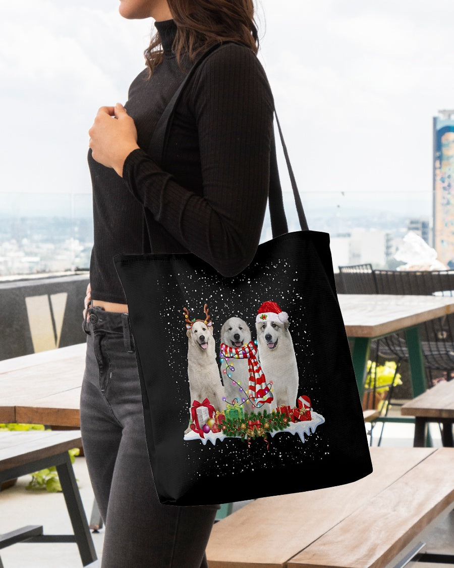 Christmas Buddies-Great Pyrenees-Cloth Tote Bag