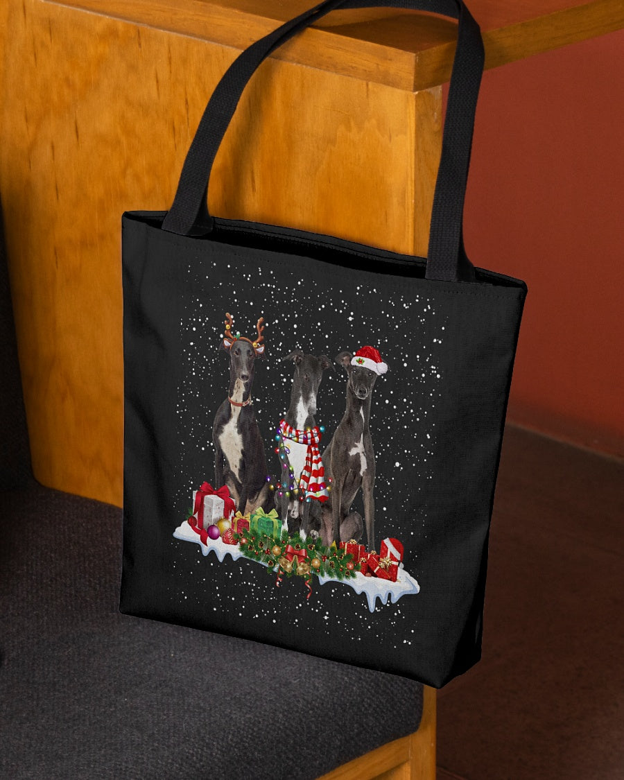 Christmas Buddies-Greyhound-Cloth Tote Bag