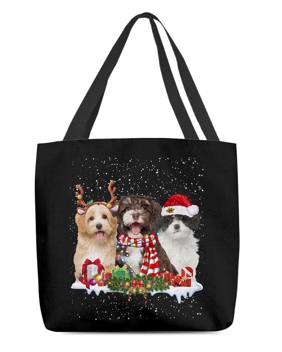 Christmas Buddies-Havanese-Cloth Tote Bag