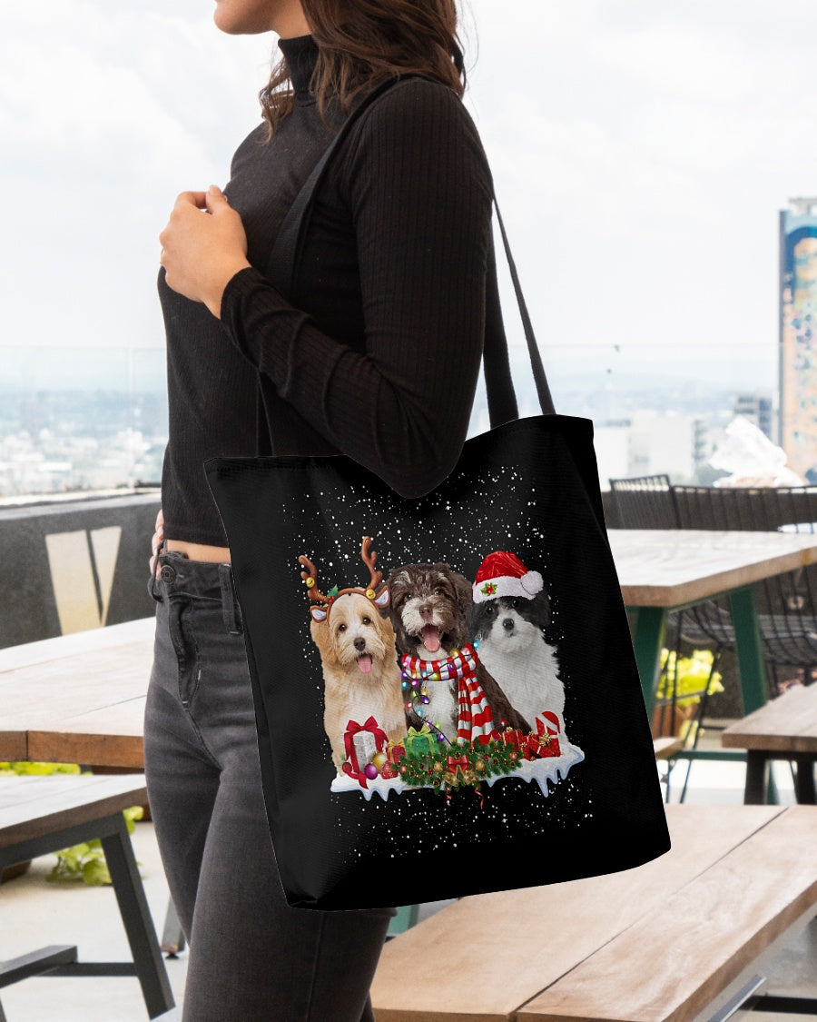 Christmas Buddies-Havanese-Cloth Tote Bag