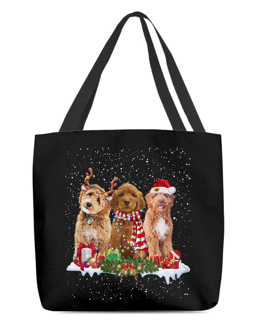 Christmas Buddies-Irish Doodle-Cloth Tote Bag