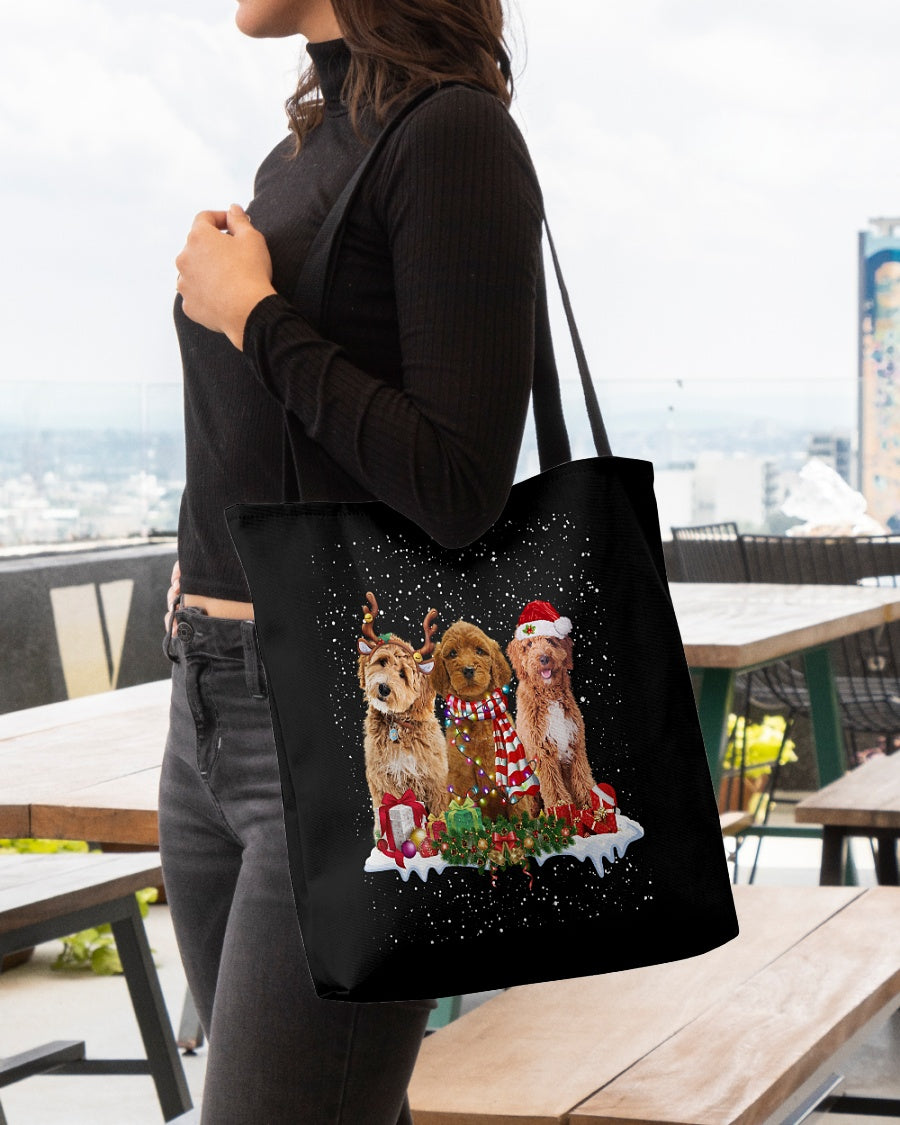 Christmas Buddies-Irish Doodle-Cloth Tote Bag