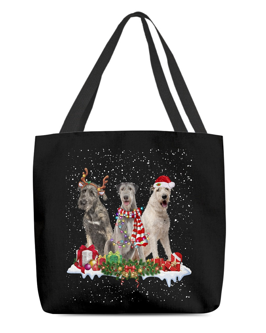 Christmas Buddies-Irish Wolfhound-Cloth Tote Bag