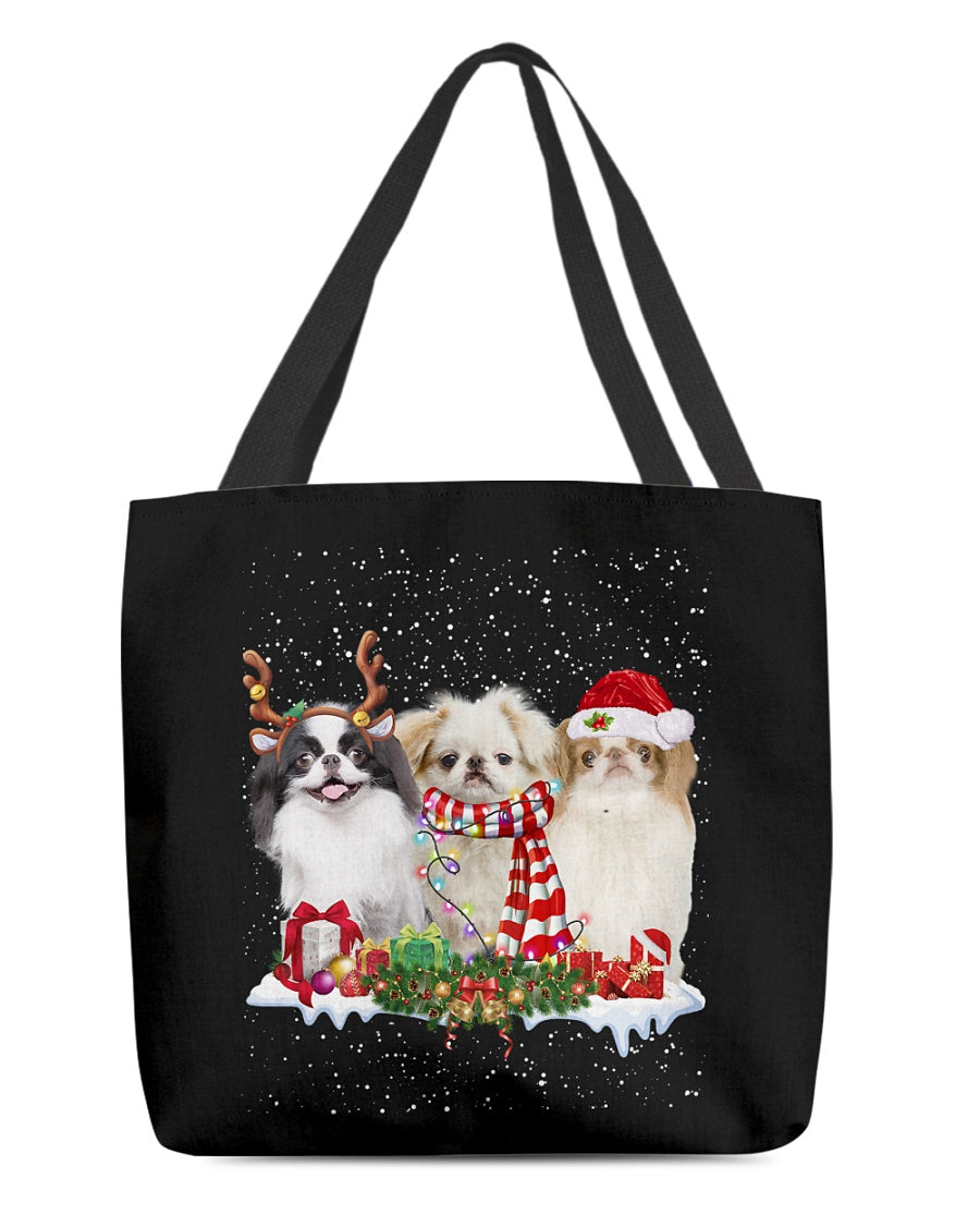 Christmas Buddies-Japanese Chin-Cloth Tote Bag