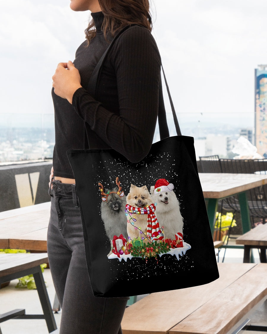 Christmas Buddies-Keeshond-Cloth Tote Bag