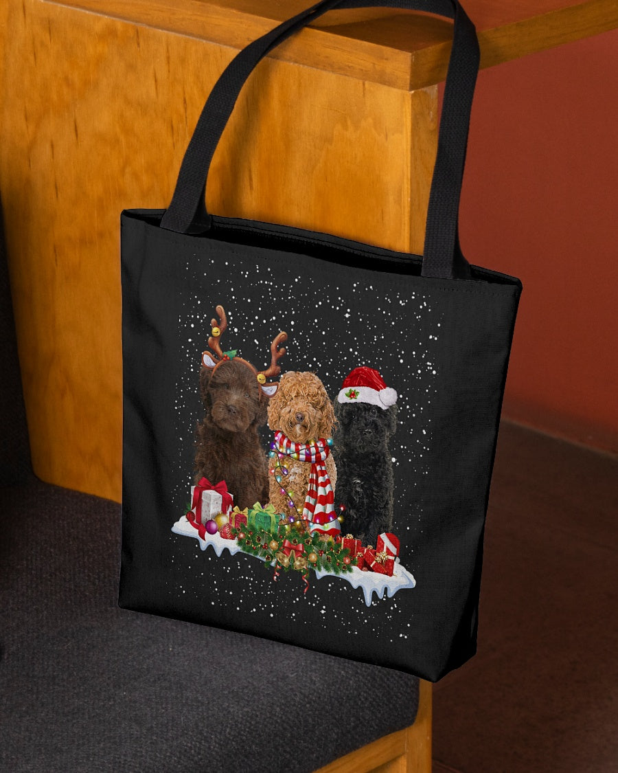 Christmas Buddies-Labradoodle-Cloth Tote Bag