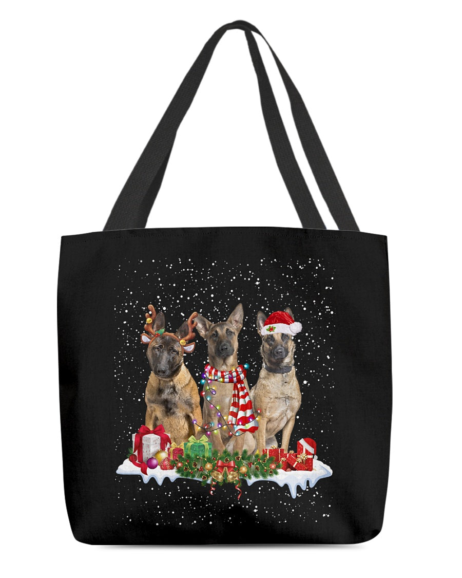 Christmas Buddies-Malinois-Cloth Tote Bag