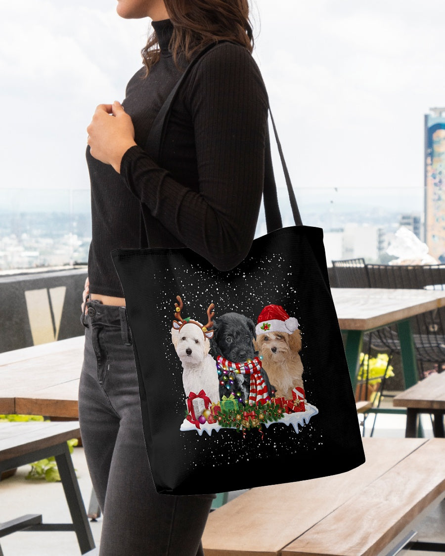Christmas Buddies-Maltipoo-Cloth Tote Bag