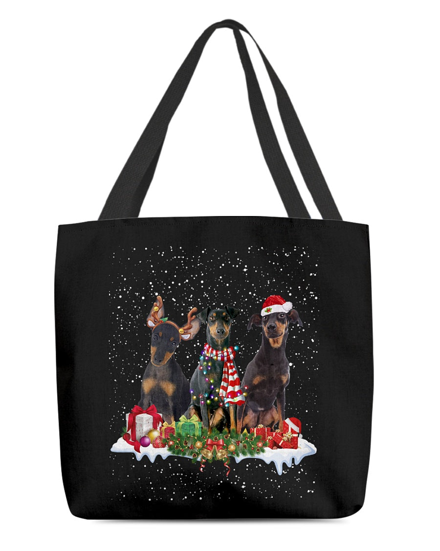 Christmas Buddies-Manchester Terrier-Cloth Tote Bag
