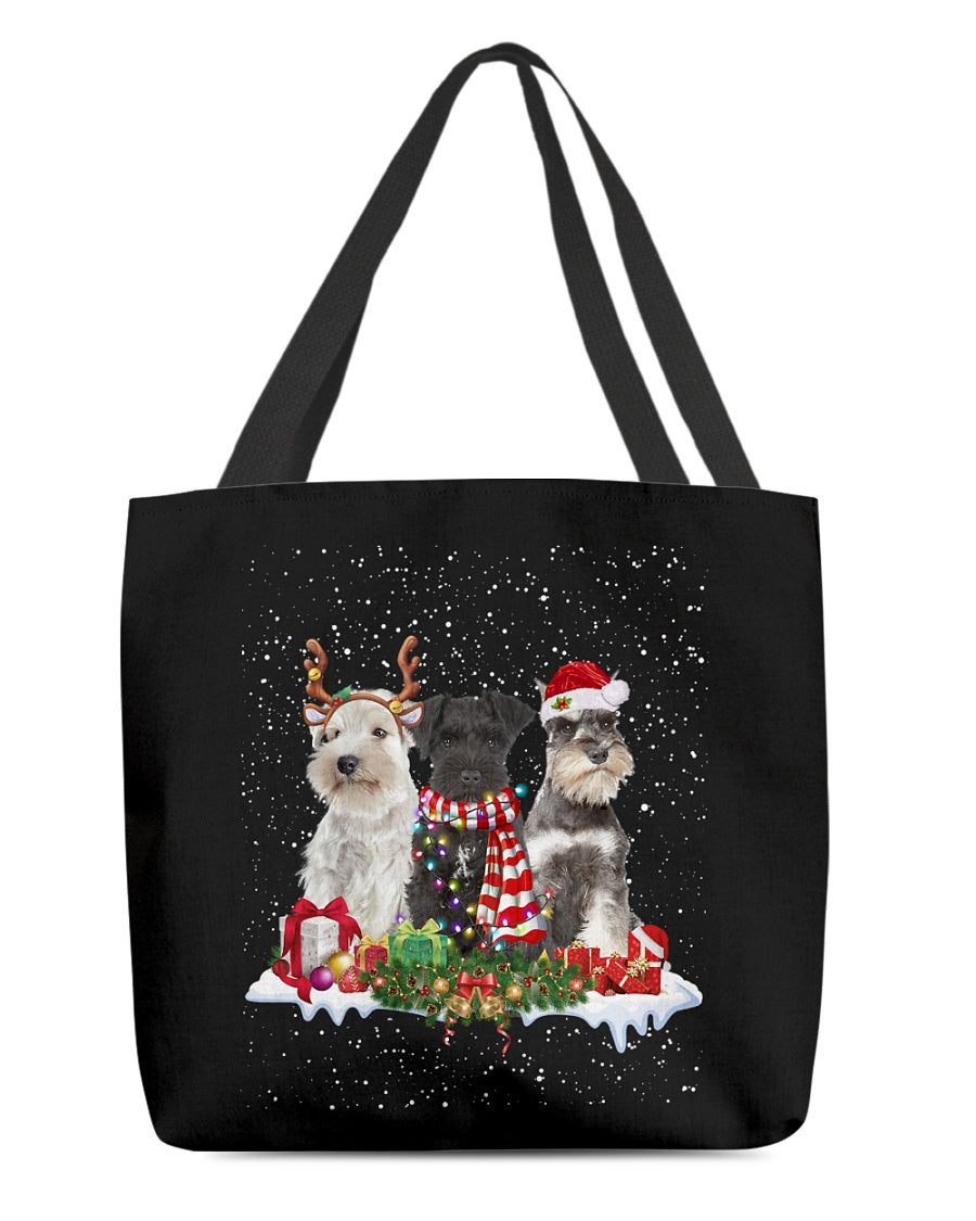 Christmas Buddies-Miniature Schnauzer-Cloth Tote Bag