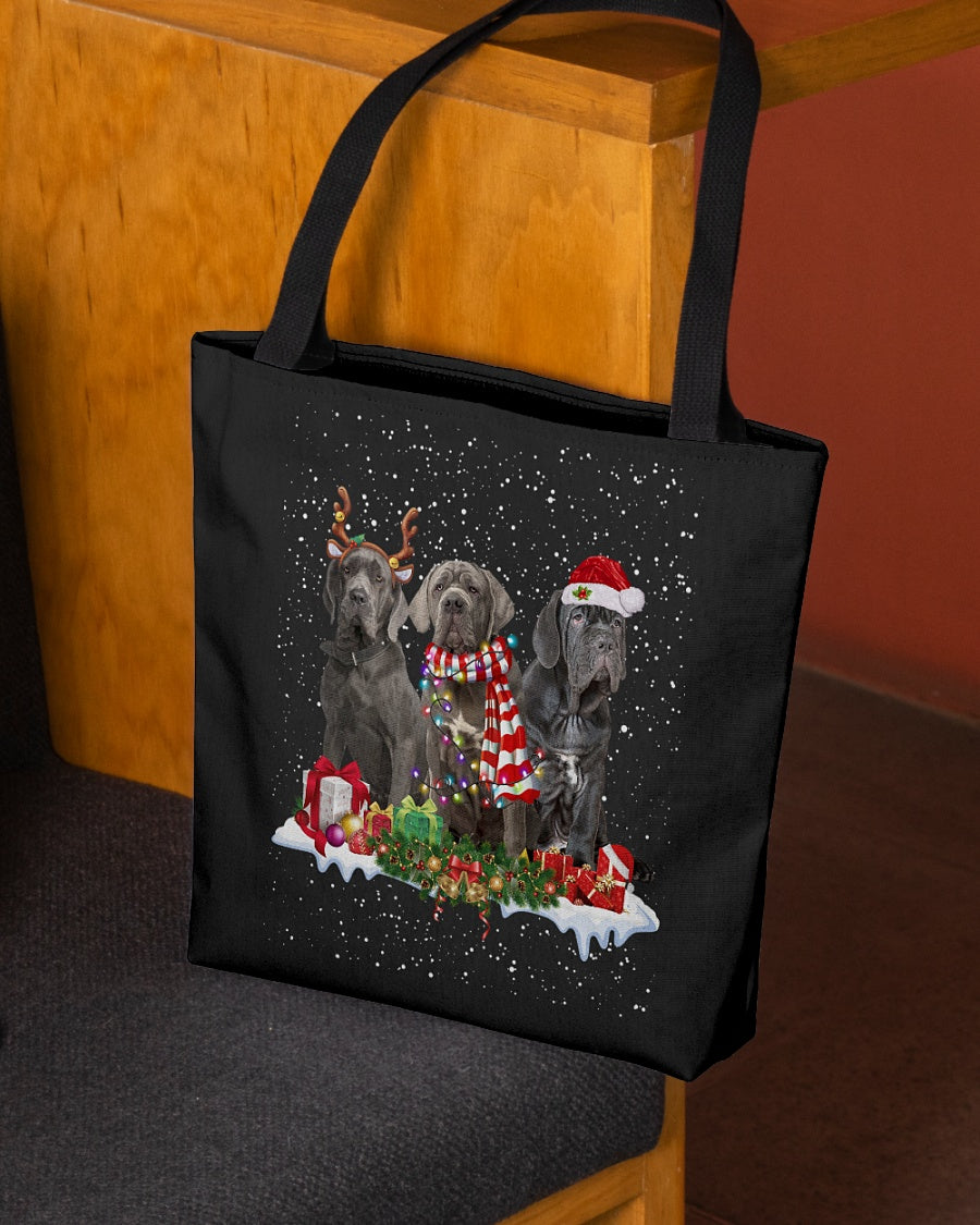 Christmas Buddies-Neapolitan Mastiff-Cloth Tote Bag