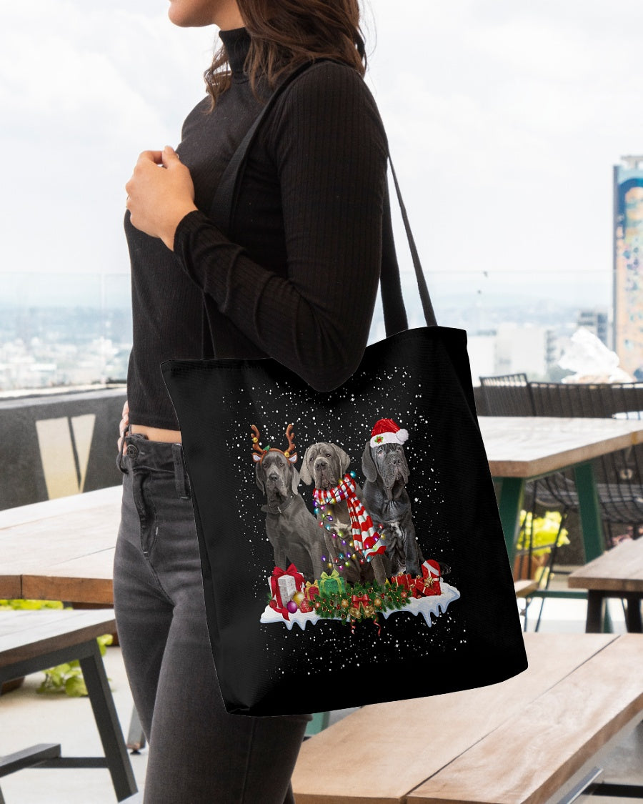 Christmas Buddies-Neapolitan Mastiff-Cloth Tote Bag