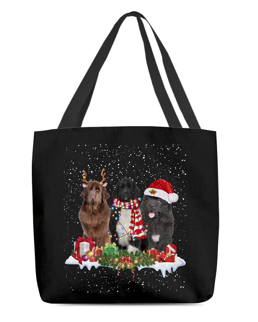 Christmas Buddies-Newfoundland-Cloth Tote Bag
