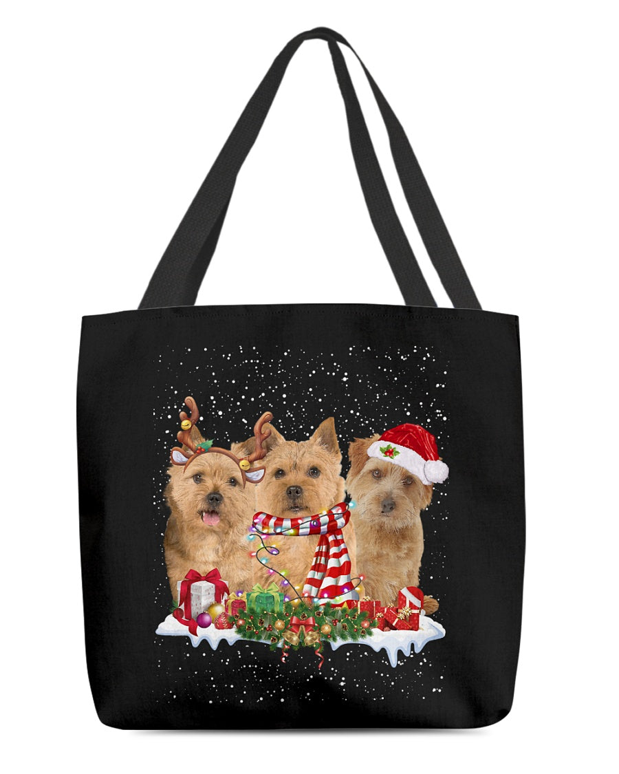 Christmas Buddies-Norwich Terrier-Cloth Tote Bag