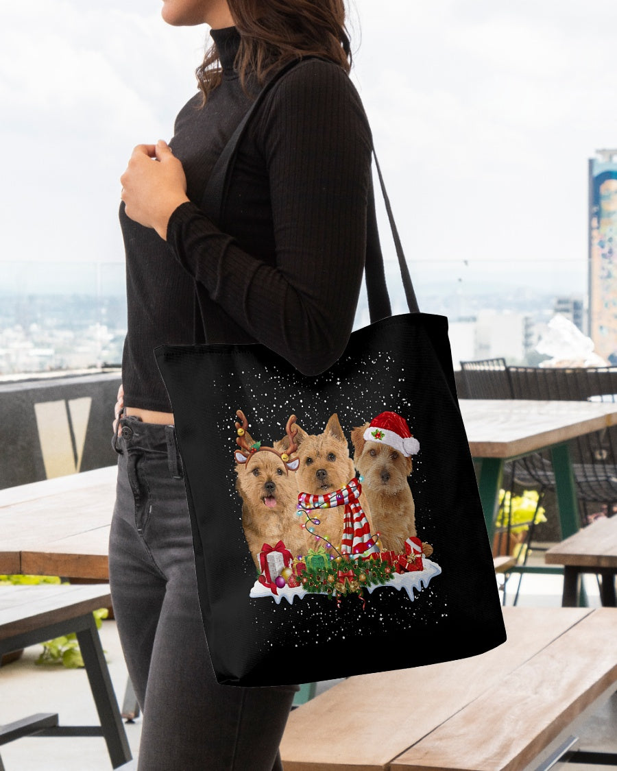 Christmas Buddies-Norwich Terrier-Cloth Tote Bag