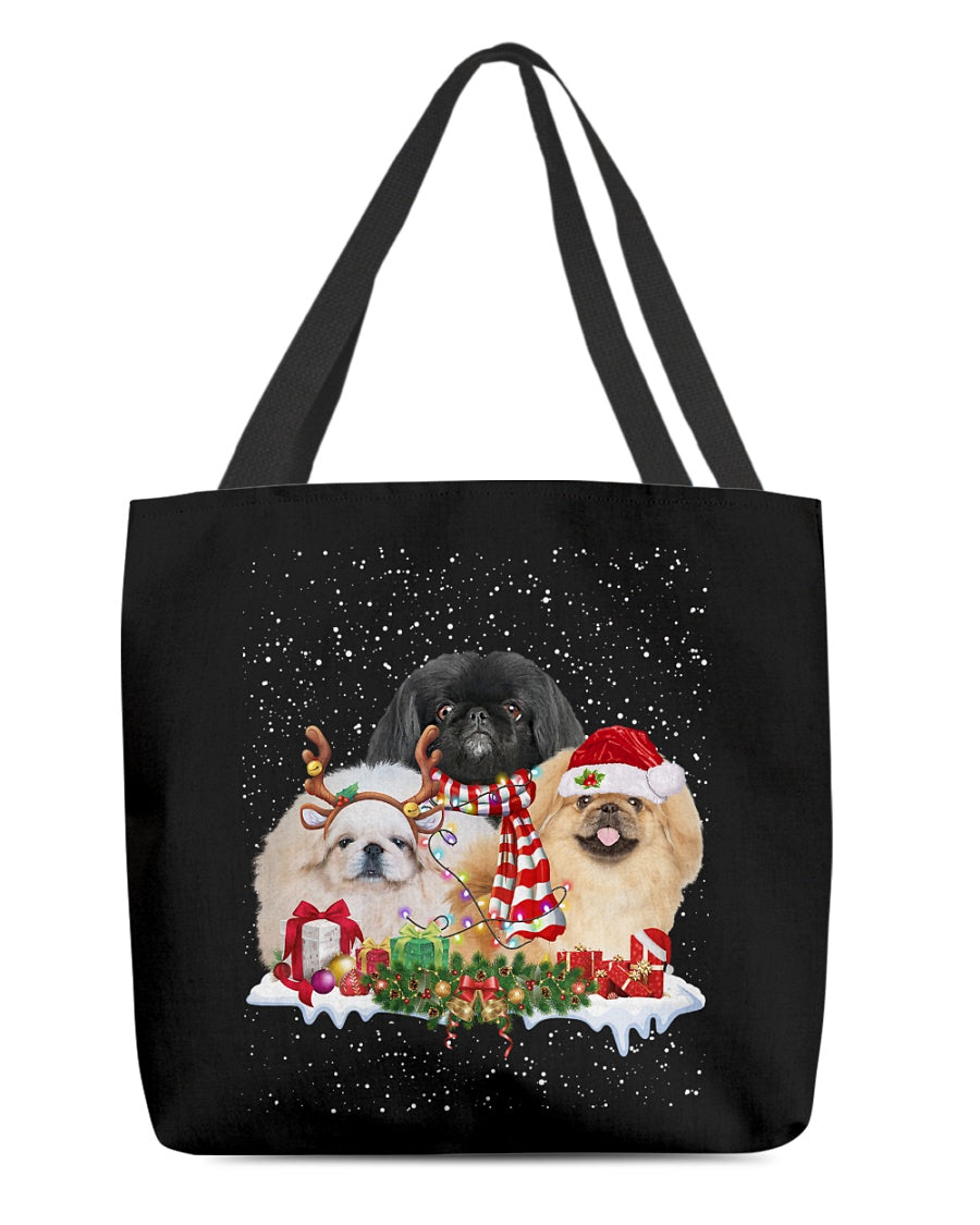 Christmas Buddies-Pekingese-Cloth Tote Bag