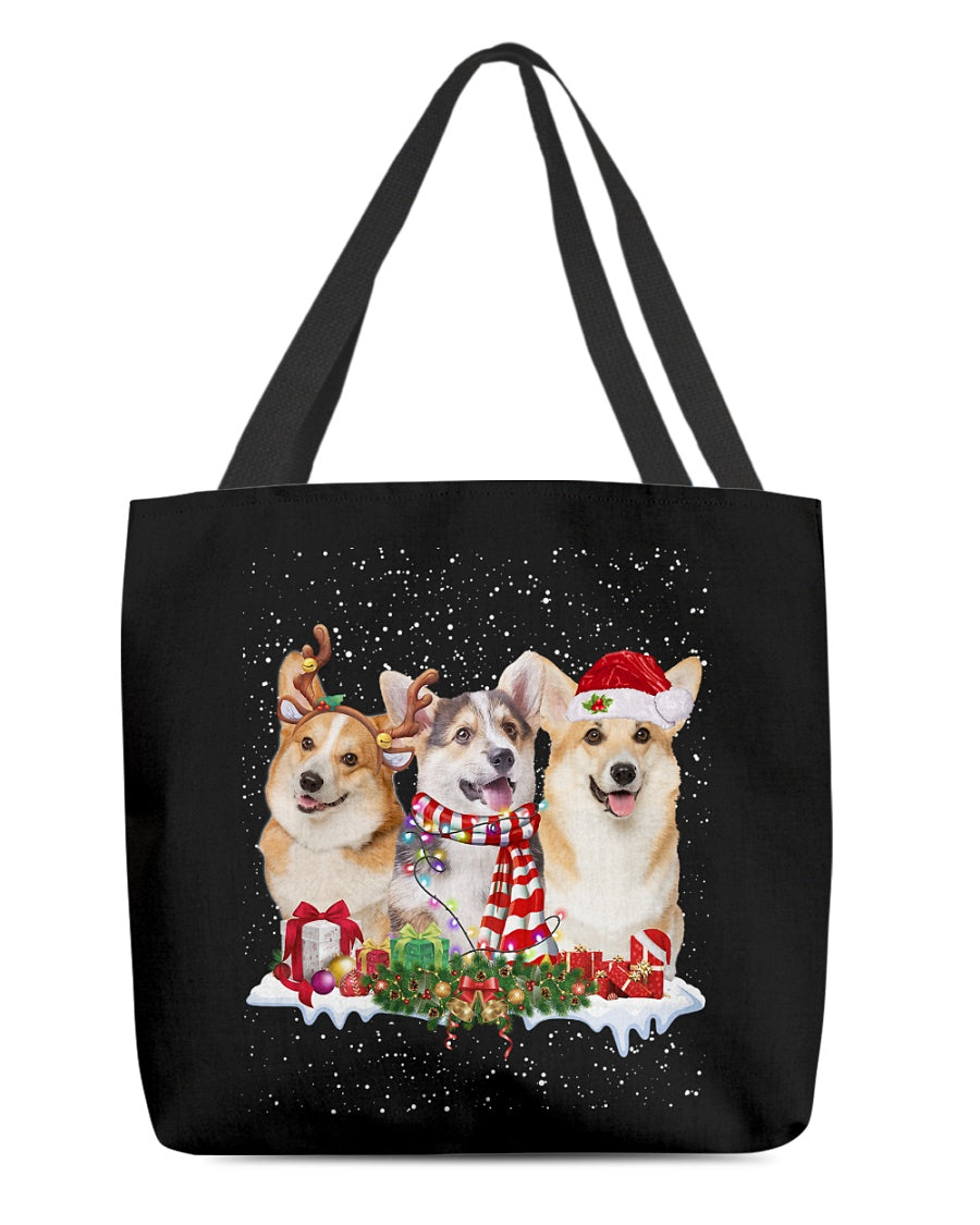 Christmas Buddies-Pembroke Welsh Corgi 1-Cloth Tote Bag
