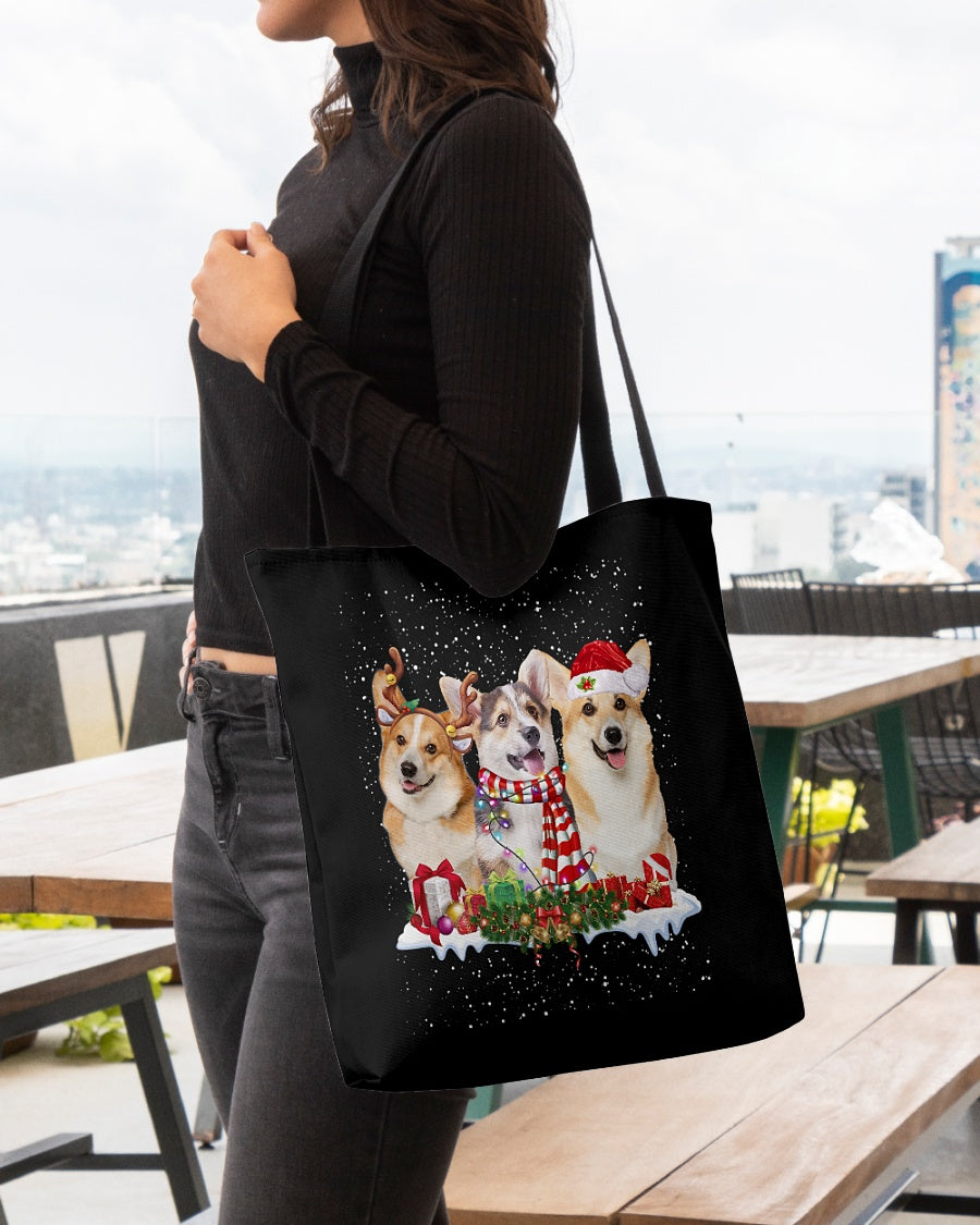 Christmas Buddies-Pembroke Welsh Corgi 1-Cloth Tote Bag
