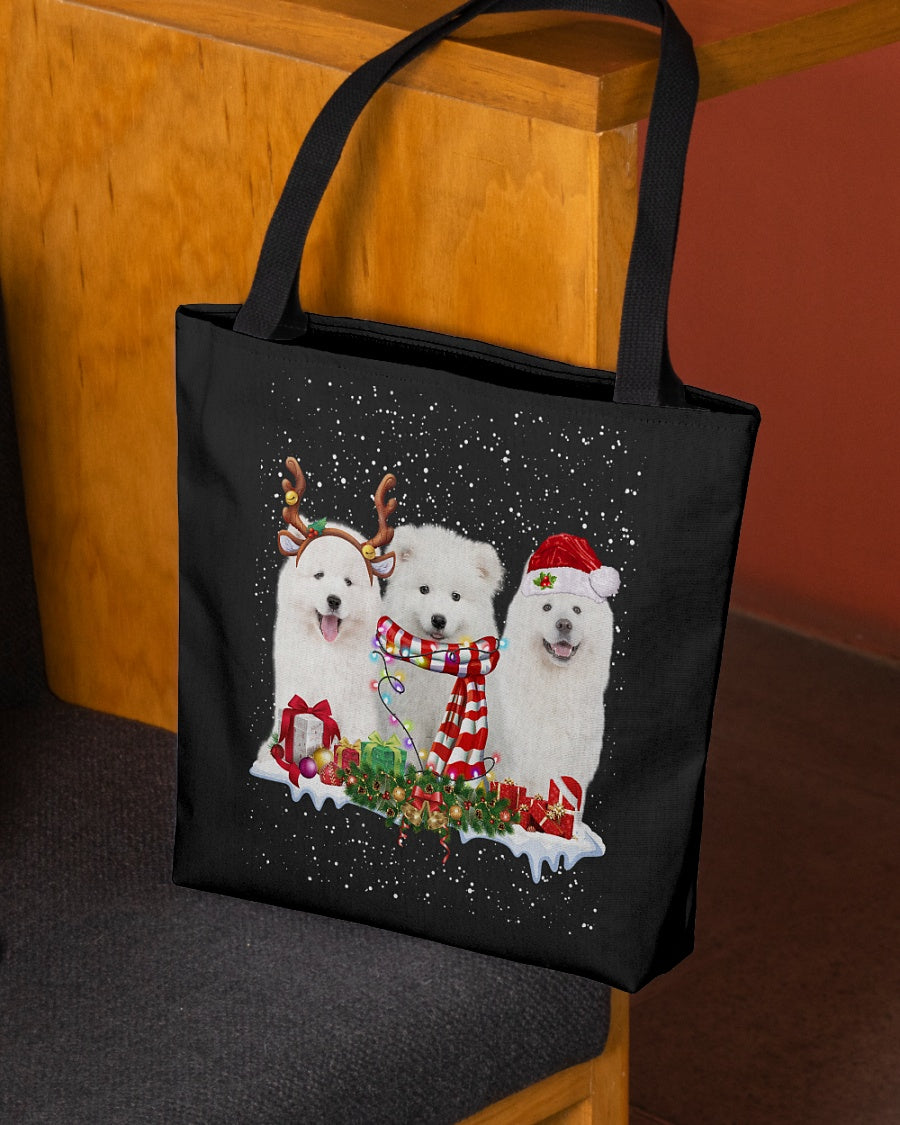 Christmas Buddies-Samoyed-Cloth Tote Bag
