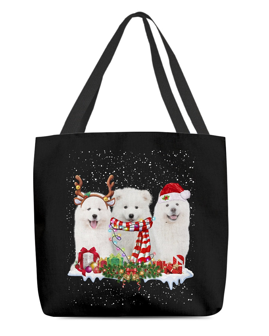 Christmas Buddies-Samoyed-Cloth Tote Bag
