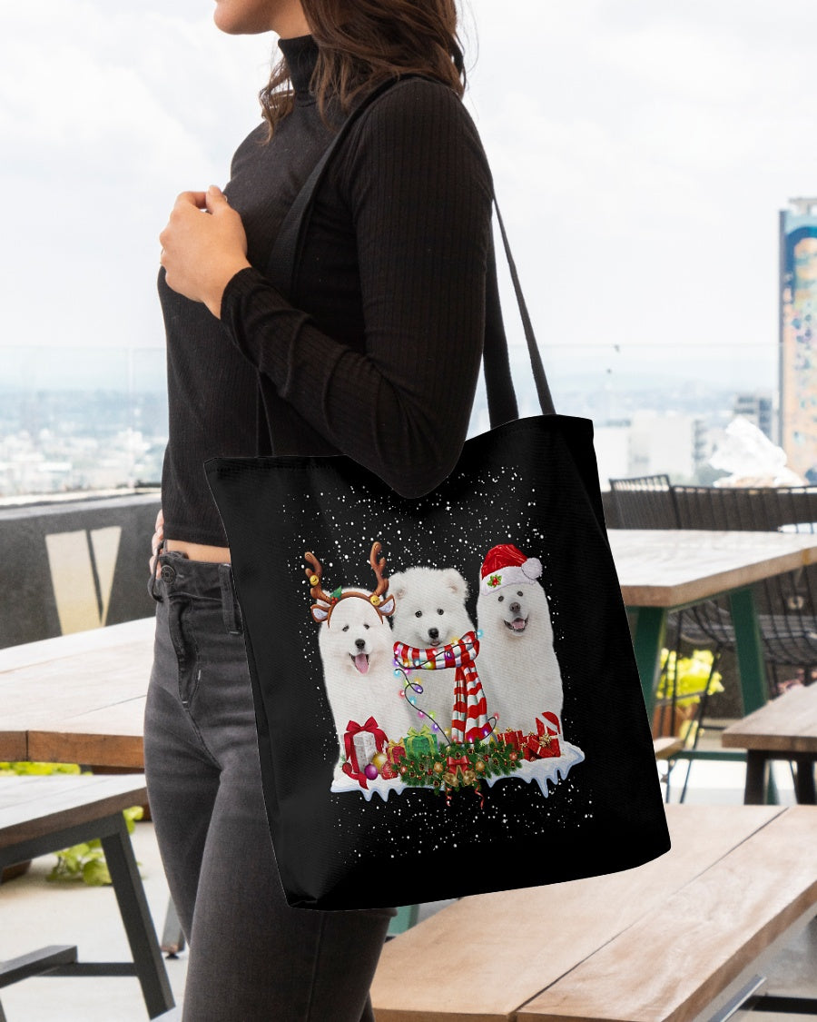 Christmas Buddies-Samoyed-Cloth Tote Bag